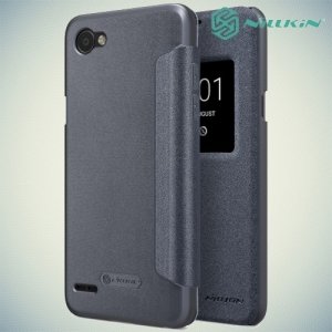 Nillkin с умным окном чехол книжка для LG Q6 M700AN / Q6a M700 - Sparkle Case Серый