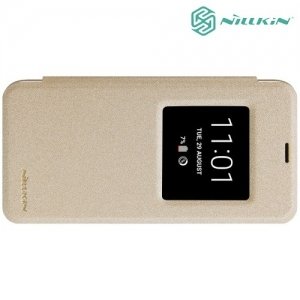 Nillkin с умным окном чехол книжка для LG Q6 M700AN / Q6a M700 - Sparkle Case Золотой
