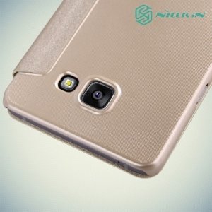 Nillkin ультра тонкий чехол книжка для Samsung Galaxy A5 2016 SM-A510F - Sparkle Case Золотой 
