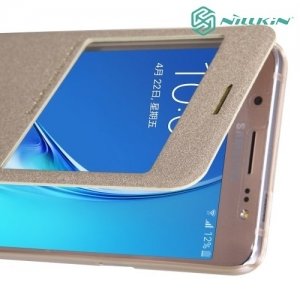 Nillkin ультра тонкий чехол книжка для Samsung Galaxy J5 2016 SM-J510 - Sparkle Case Золотой 