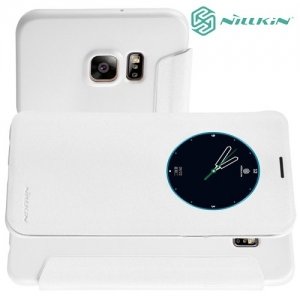 Nillkin с умным окном чехол книжка для Samsung Galaxy S6 Edge+ - Sparkle Case Белый