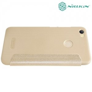 Nillkin с окном чехол книжка для Xiaomi Redmi Note 5A Prime 3/32GB - Sparkle Case Золотой