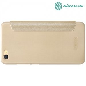Nillkin с окном чехол книжка для Xiaomi Redmi Note 5A 2/16 GB - Sparkle Case Золотой