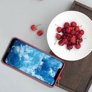 NILLKIN Super Frosted Shield Матовая Пластиковая Нескользящая Клип кейс накладка для Nokia 8.1 - Красный