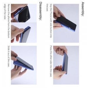 NILLKIN Super Frosted Shield Матовая Пластиковая Нескользящая Клип кейс накладка для Samsung Galaxy A20s - Синий