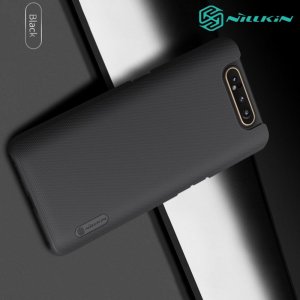 NILLKIN Super Frosted Shield Матовая Пластиковая Нескользящая Клип кейс накладка для Samsung Galaxy A80 / A90 - Черный