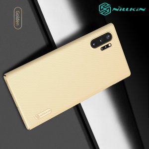 NILLKIN Super Frosted Shield Матовая Пластиковая Нескользящая Клип кейс накладка для Samsung Galaxy Note 10 Plus - Золотой