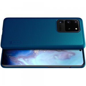 NILLKIN Super Frosted Shield Матовая Пластиковая Нескользящая Клип кейс накладка для Samsung Galaxy S20 Ultra - Синий