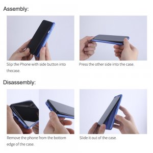 NILLKIN Super Frosted Shield Матовая Пластиковая Нескользящая Клип кейс накладка для Samsung Galaxy S21 Ultra - Синий