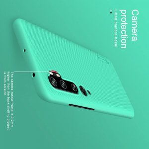 NILLKIN Super Frosted Shield Матовая Пластиковая Нескользящая Клип кейс накладка для Xiaomi Mi Note 10 - Зеленый