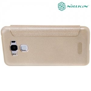 Nillkin ультра тонкий чехол книжка для Asus ZenFone 3 Max ZC553KL - Sparkle Case Золотой