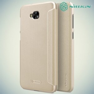 Nillkin ультра тонкий чехол книжка для Asus Zenfone 4 Selfie ZD553KL / Live ZB553KL - Sparkle Case Золотой