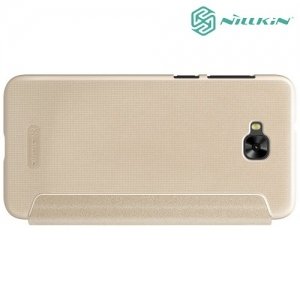 Nillkin ультра тонкий чехол книжка для Asus Zenfone 4 Selfie ZD553KL / Live ZB553KL - Sparkle Case Золотой