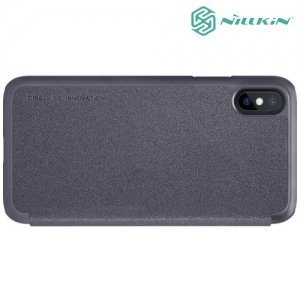 Nillkin ультра тонкий чехол книжка для iPhone X - Sparkle Case Серый
