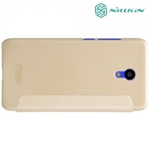 Nillkin ультра тонкий чехол книжка для Meizu M6 - Sparkle Case Золотой