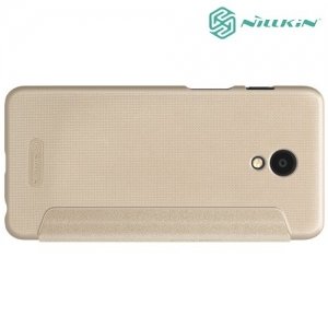 Nillkin ультра тонкий чехол книжка для Meizu M6s - Sparkle Case Золотой