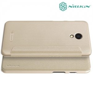 Nillkin ультра тонкий чехол книжка для Meizu M6s - Sparkle Case Золотой