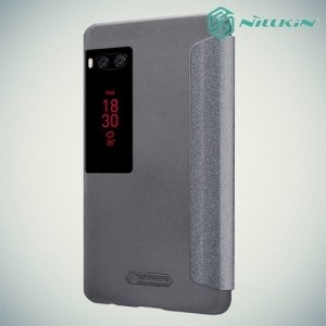 Nillkin ультра тонкий чехол книжка для Meizu Pro 7 - Sparkle Case Серый