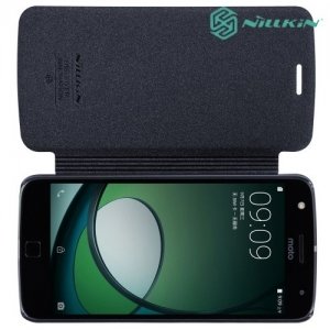 Nillkin ультра тонкий чехол книжка для Motorola Moto Z Play - Sparkle Case Темно-серый