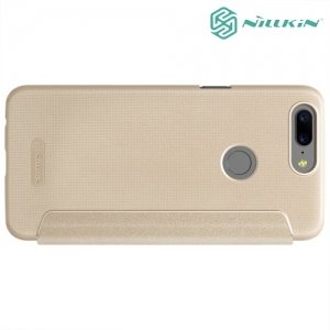 Nillkin ультра тонкий чехол книжка для OnePlus 5T - Sparkle Case Золотой