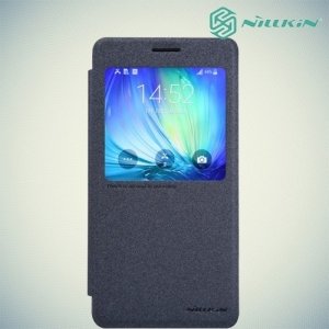 Nillkin ультра тонкий чехол книжка для Samsung Galaxy A7 - Sparkle Case Черный