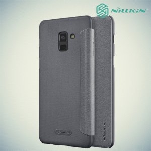 Nillkin ультра тонкий чехол книжка для Samsung Galaxy A8 2018 - Sparkle Case Серый