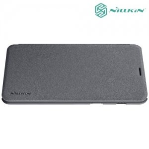 Nillkin ультра тонкий чехол книжка для Samsung Galaxy A8 2018 - Sparkle Case Серый