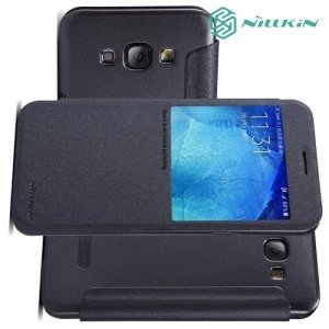 Nillkin ультра тонкий чехол книжка для Samsung Galaxy A8 - Sparkle Case Серый 