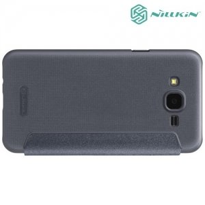 Nillkin ультра тонкий чехол книжка для Samsung Galaxy J7 Neo - Sparkle Case Серый