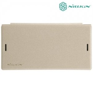 Nillkin ультра тонкий чехол книжка для Sony Xperia XZ1 Compact - Sparkle Case Золотой