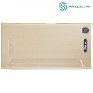 Nillkin ультра тонкий чехол книжка для Sony Xperia XZ1 - Sparkle Case Золотой