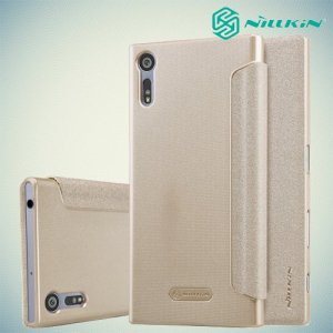 Nillkin ультра тонкий чехол книжка для Sony Xperia XZs - Sparkle Case Золотой