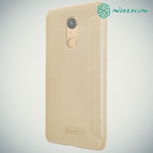 Nillkin ультра тонкий чехол книжка для Xiaomi Redmi 5 Plus - Sparkle Case Золотой