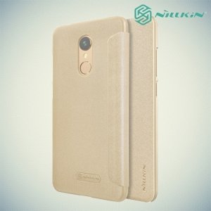 Nillkin ультра тонкий чехол книжка для Xiaomi Redmi 5 - Sparkle Case Золотой