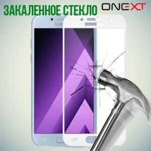 OneXT Закаленное защитное стекло для Samsung Galaxy A3 2016 SM-A310F на весь экран - Белый