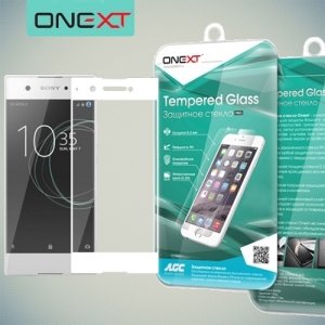 OneXT Закругленное защитное 3D стекло для Sony Xperia XA1 на весь экран - Белый