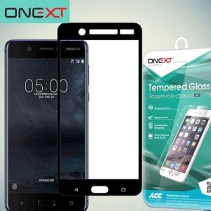 OneXT Защитное стекло для Nokia 5 на весь экран - Черный