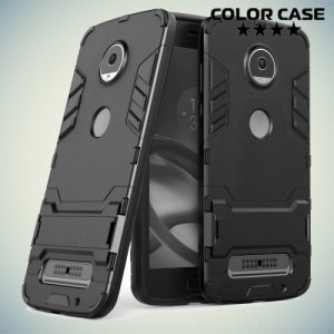 Противоударный гибридный чехол для Motorola Moto Z2 Play - Черный