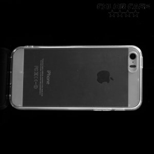 Прозрачный чехол на iPhone SE с прозрачными ребрами