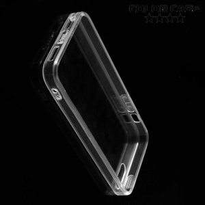 Прозрачный чехол на iPhone SE с прозрачными ребрами