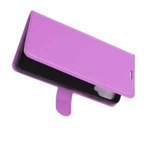 PU Кожаный Чехол Книжка с Кошельком и Подставкой для Samsung Galaxy A12 Фиолетовый