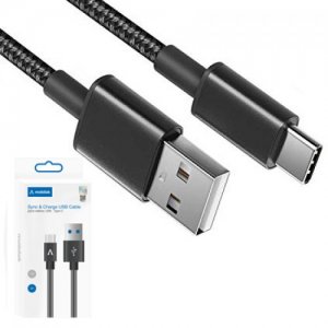Mobilak 2А 1.5м тканевый нейлоновый кабель USB Type-C для быстрой зарядки