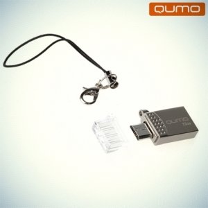 Qumo Keeper двойной microUSB – USB OTG флэш накопитель 8Гб для телефона - Серебристый