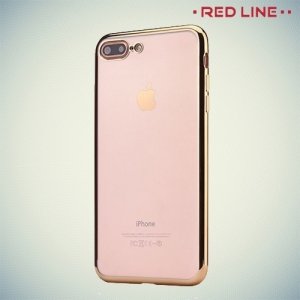 Red Line iBox Blaze силиконовый чехол для iPhone 8 Plus / 7 Plus с металлизированными краями - Золотой