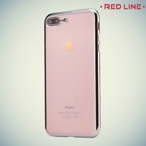 Red Line iBox Blaze силиконовый чехол для iPhone 8 Plus / 7 Plus с металлизированными краями - Серебряный