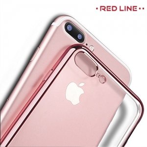 Red Line iBox Blaze силиконовый чехол для iPhone 8 Plus / 7 Plus с металлизированными краями - Розовый