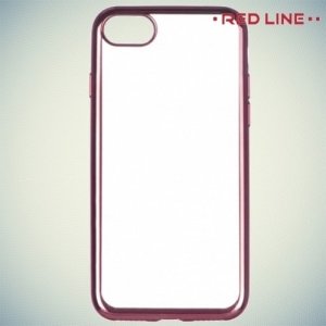 Red Line iBox Blaze силиконовый чехол для iPhone 8/7  с металлизированными краями - Розовый