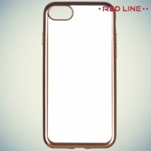 Red Line iBox Blaze силиконовый чехол для iPhone 8/7  с металлизированными краями - Золотой