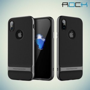 ROCK Royce Series Гибридный двухкомпонентный защитный чехол для iPhone X - Серый