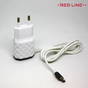 RedLine универсальная зарядка для телефона 2.1 Ампера на 2 USB с кабелем microUSB - Белый/Черный